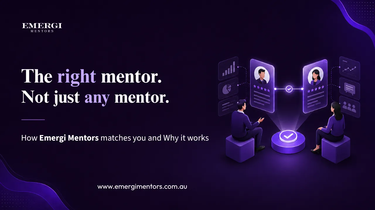 Emergi Mentors' matching engine pairs tech mentees with the right mentor based on skills, goals, and career stage